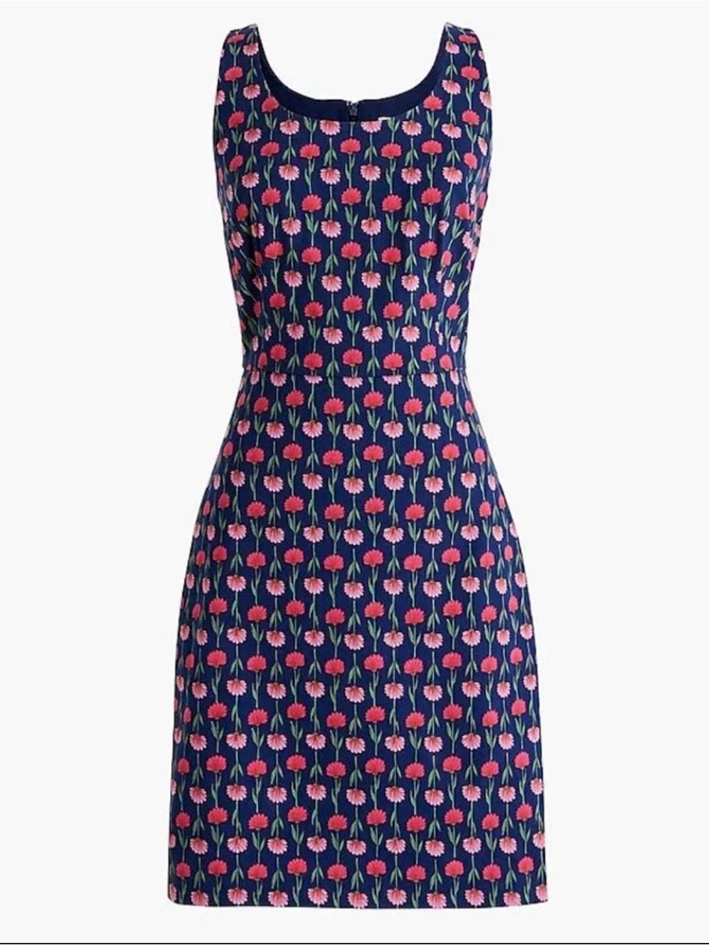 EUC J Crew Factory Floral Tailored Sleeveless Sheath Mini Dress Navy Pink green